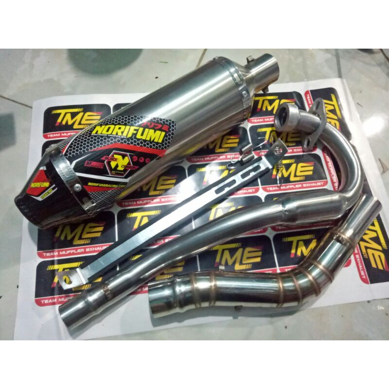 KNALPOT MOTOR RACING UJUNG CARBON untuk motor KLX 150 Dan CRF 150