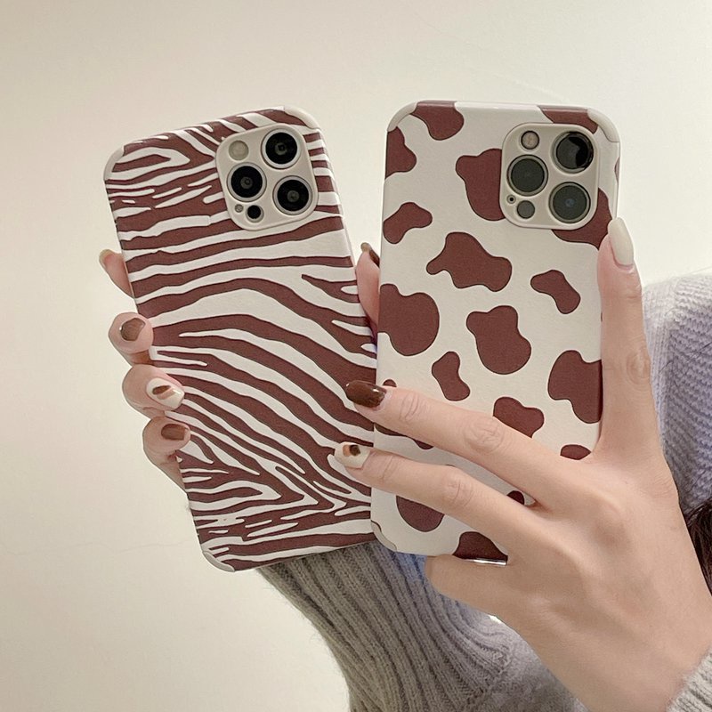 Fashion！Cow &amp; Zebra Pattern Soft Case iP iPhone 6 6S 7 8 + Plus XS XR 11 12 13 Pro Max Brown Casing Xiaomi Redmi 9T Note 7 8 Pro