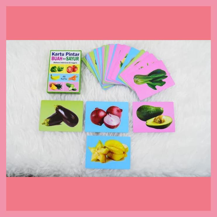 FLASHCARD KARTU PINTAR BUAH DAN SAYUR MURAH