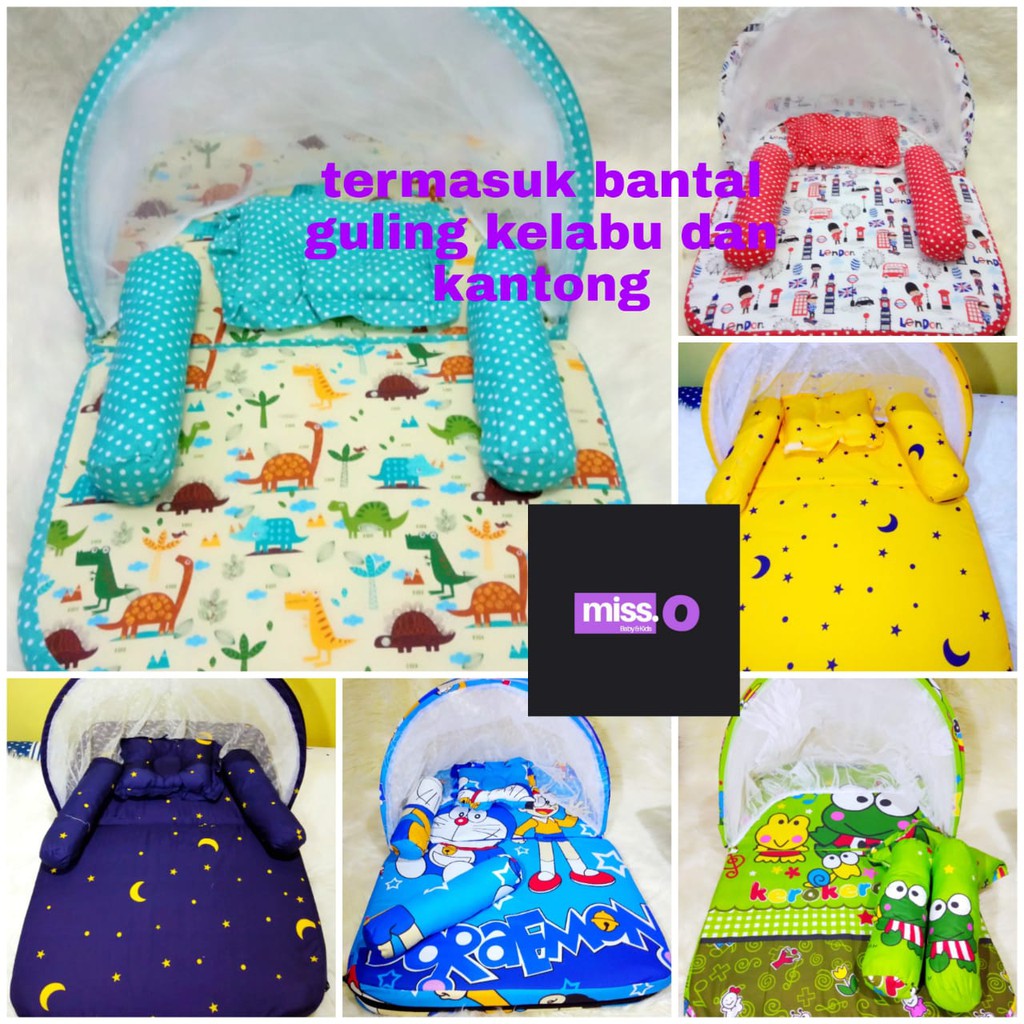 Paket Kasur Bayi Lipat Kelambu Set Baru Lahir Murah | Produk Perlengkapn Tempat Tidur Baby Kedok