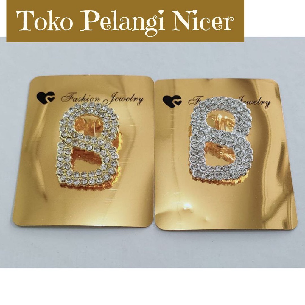 Bros Dagu Bros Hijab Motif B Permata Kristal Pin Brooch Gaya Korea