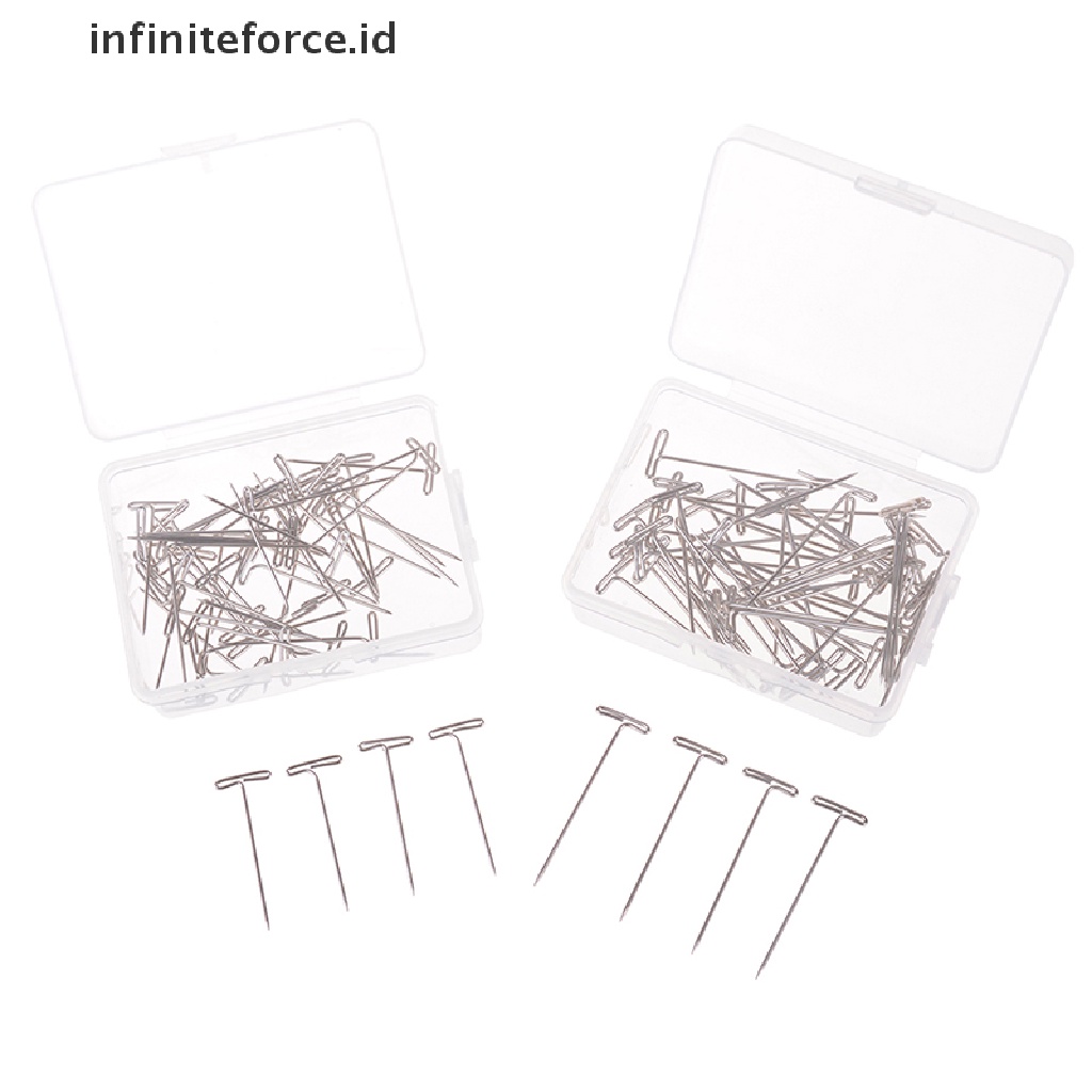 (Infiniteforce.Id) 50pcs Pin T Bahan Metal Panjang 32 / 35MM Untuk Diy