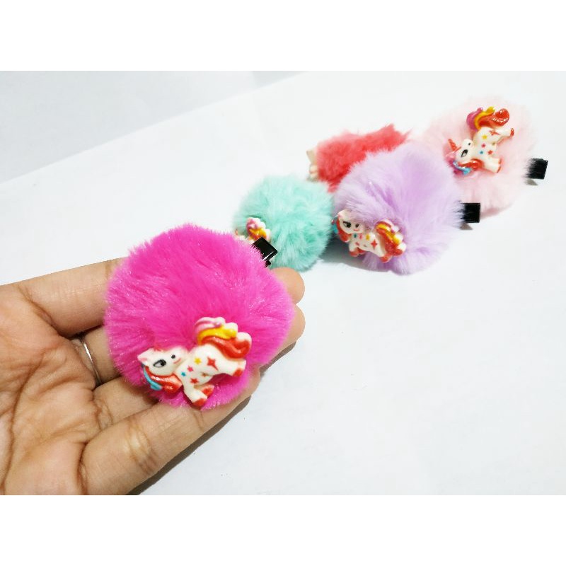 JLB16 Jepit Buaya Pom Pom Unicorn 1pc