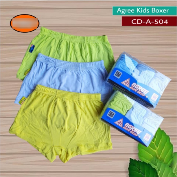 3pcs Boxer Agree 504 Anak Laki Laki | Celana Dalam Agree | CD Anak | Celana Boxer | Open Sorx Grosir 3pcs