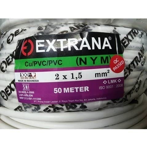 KABEL POTONGAN EXTRANA NYM 2x1,5/ KABEL EXTRANA NYM 2x1,5 PER METER