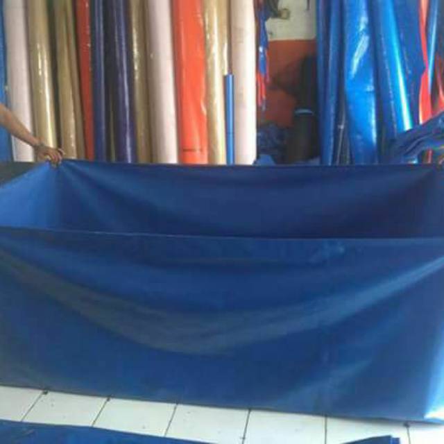 kolam terpal 2x4x1,50 bhan Orchid semi karet