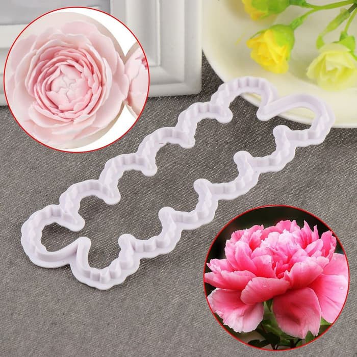 Fondant Cake Cutter - Cetakan Fondant Bunga Peony (3pcs)