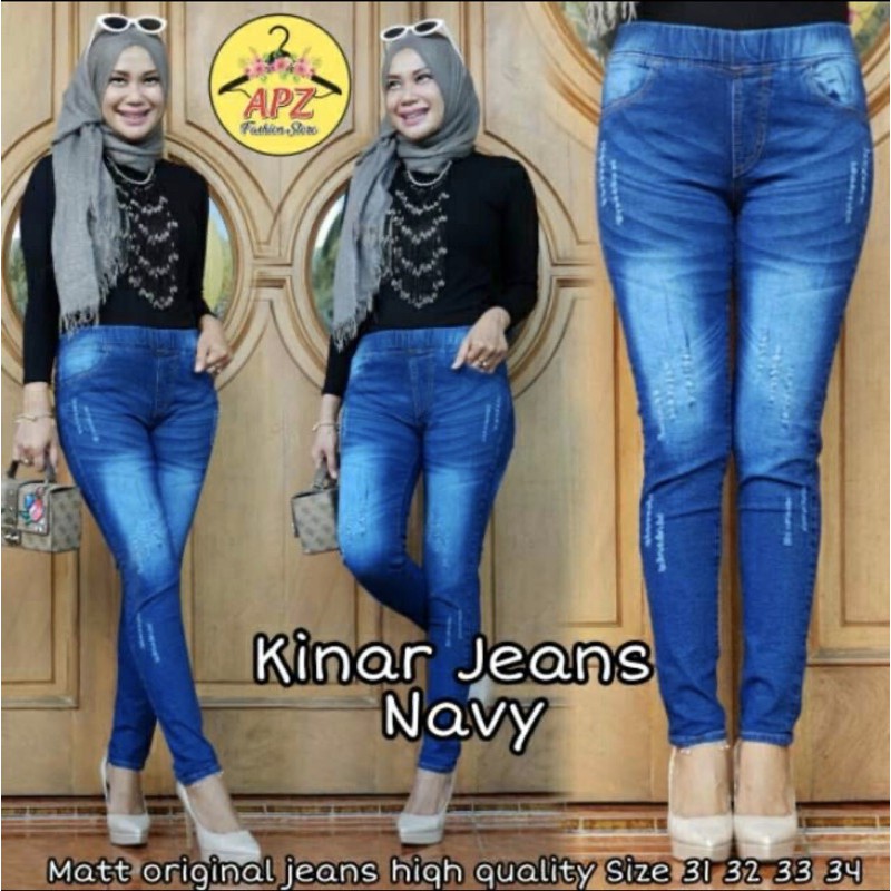 KINAR JEANS NAVY | JEGGING JEANS JUMBO