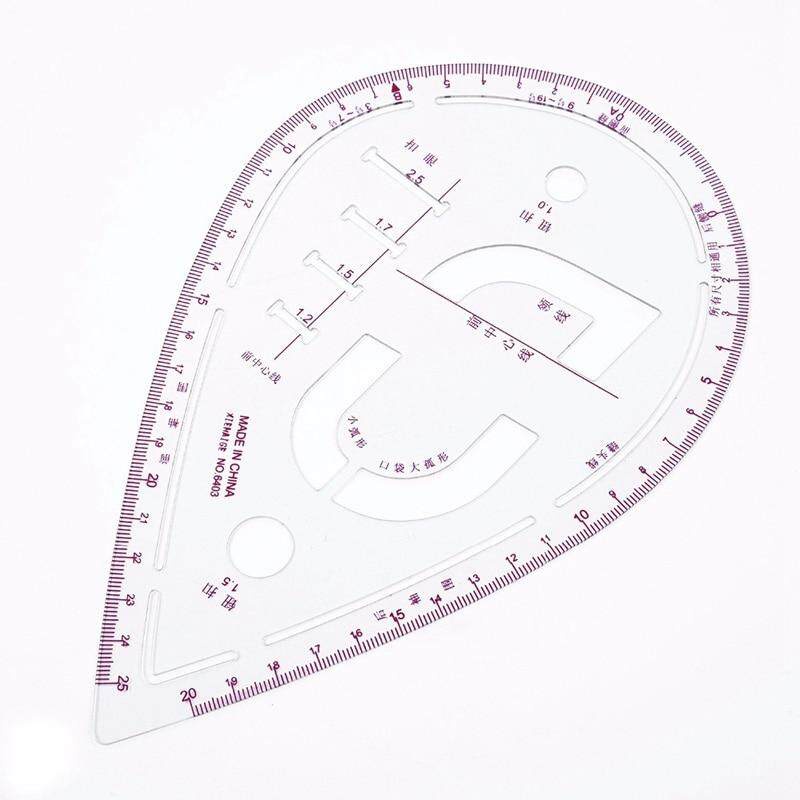 

gk 7PCS/SET tailor ruler Clear measuring kit sewing drawing Yardstick ruler sleeve French arm curve