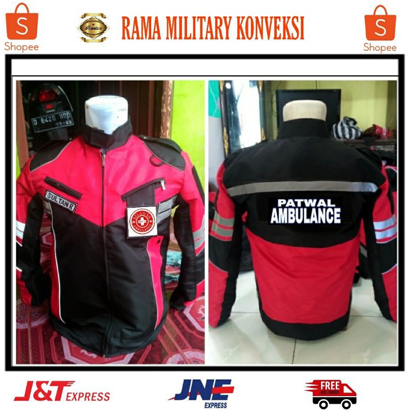 JAKET PATWAL AMBULANCE GRSTIS NAMA