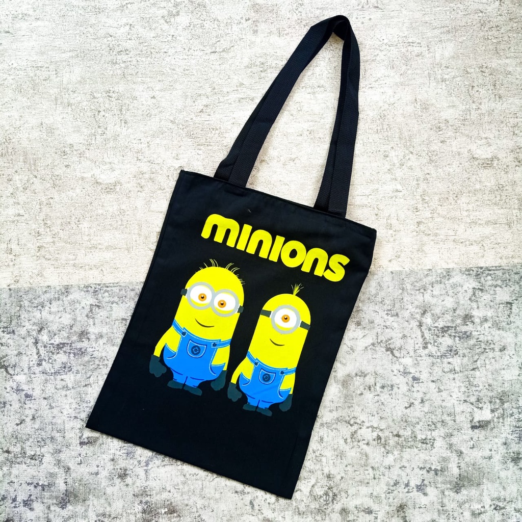 TOTEBAG  LIMITED EDITION MINIONSS bahan drill halus pake resleting  || Kiiyoomii