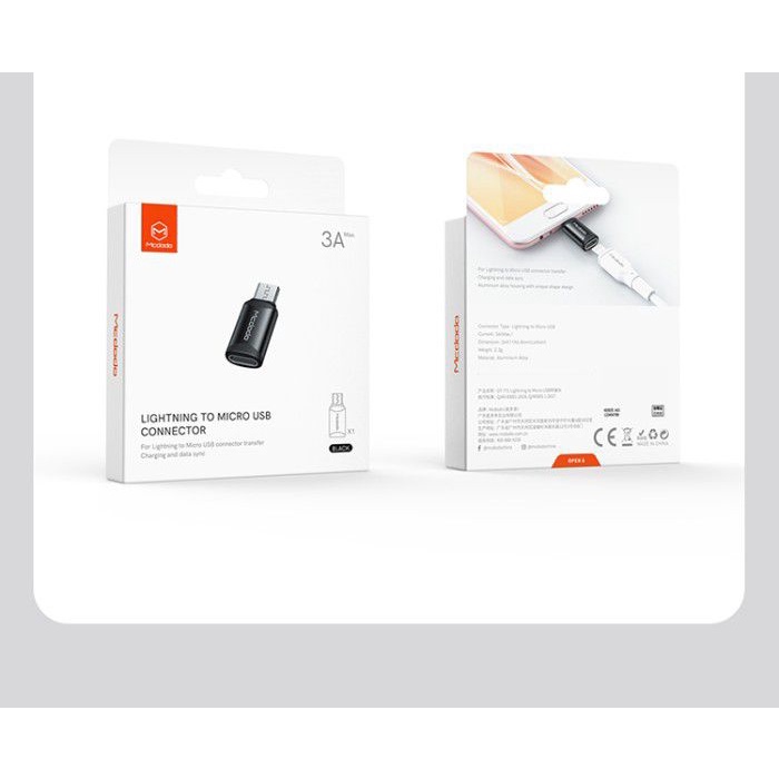 MCDODO OT-7710 Extension Lightning Female to Micro USB Male - Conncetor - Garansi Resmi 6 Bulan