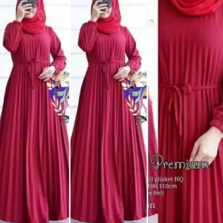GAMIS PLISKET JUMBO//GAMIS PAULINA MAXI TALI IKAT PINGGANG KEKINIAN –NJA.14My22ˢ
