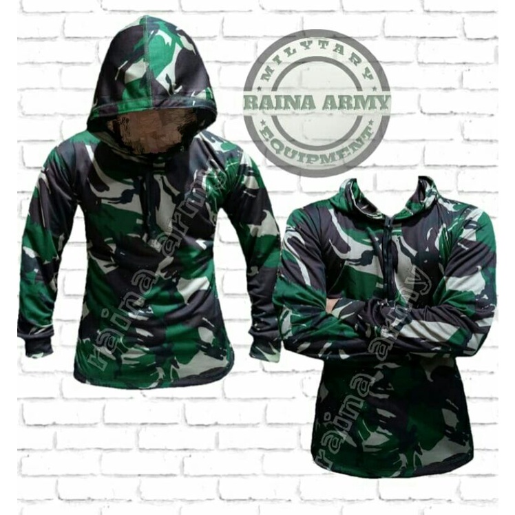 kaos hoodie jersey dryfit hodie lengan panjang loreng tni malvinas