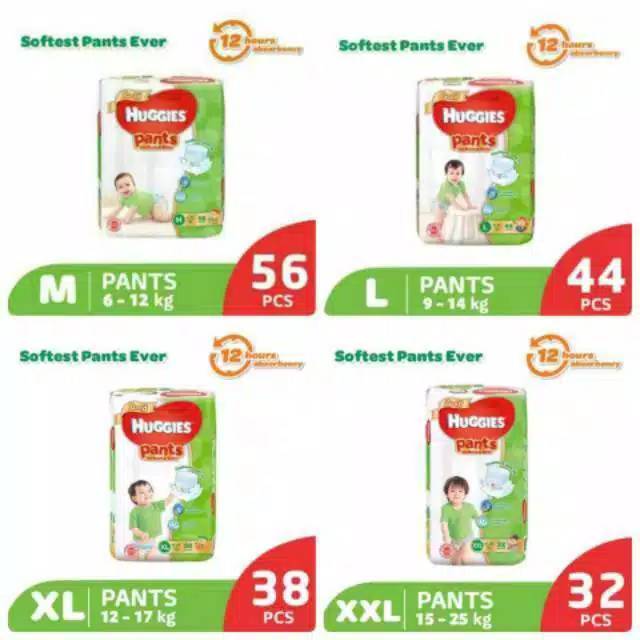 Popok Bayi HUGGIES Gold Pants Celana M56/L44/XL38/XXL32/HUGGIES Gold Pants