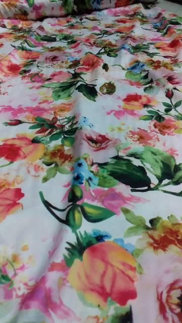 Kain Satin Motif Bunga Shopee Indonesia