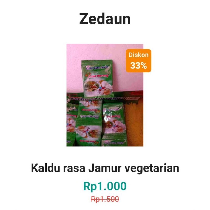 

Bumbu kaldu rasa Jamur vegetarian