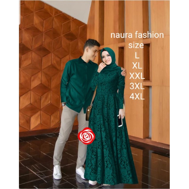 BAJU COUPLE RENADA(SIZE L,XL,XXL,XXXL) BRUKAT LAPIS FURING  /SIZE JUMBO / GAMIS COUPLE KONDANGAN