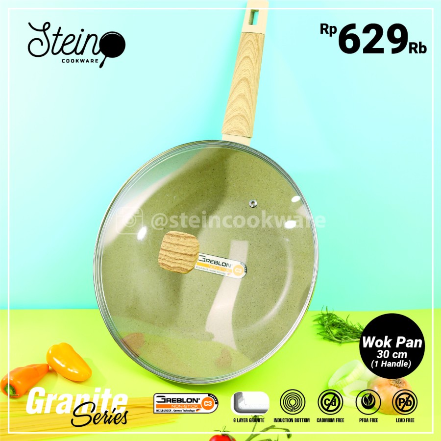 Stein Cookware Wok Pan Anti Lengket