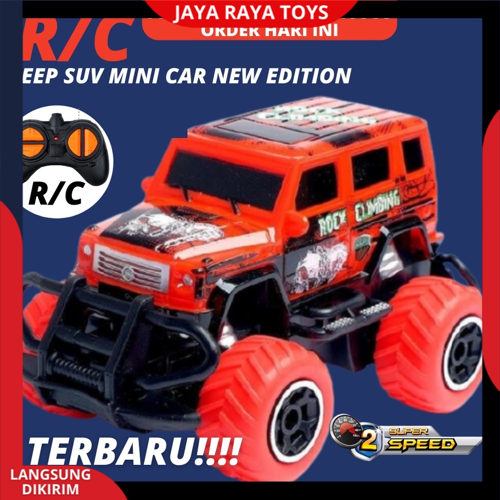 Mainan Mobil Remote Control Polisi RC Rock Crawler Police Car Jeep Off Road Mini Car New Edition