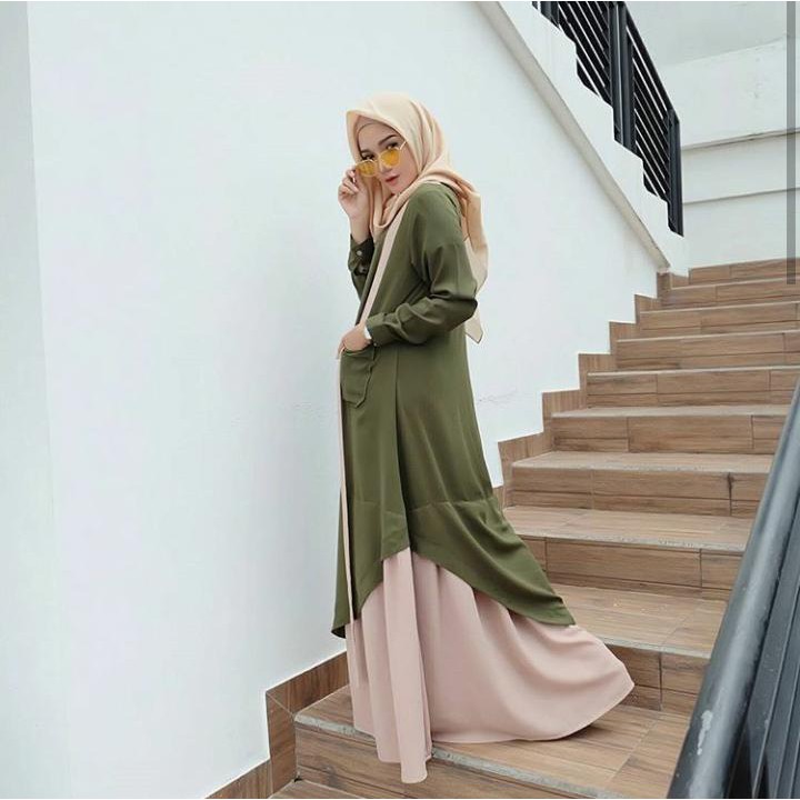 Anisa Maxi Dress Wanita Balotely Baju Panjang Gamis Hijab Formal Casual Syari Terusan Model Trendy