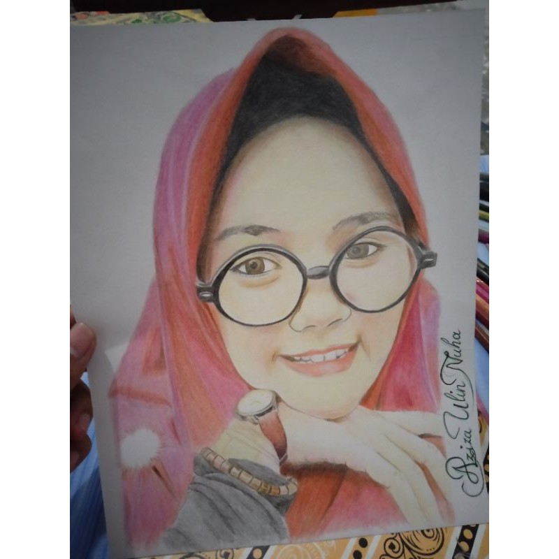 sketsa wajah berwarna