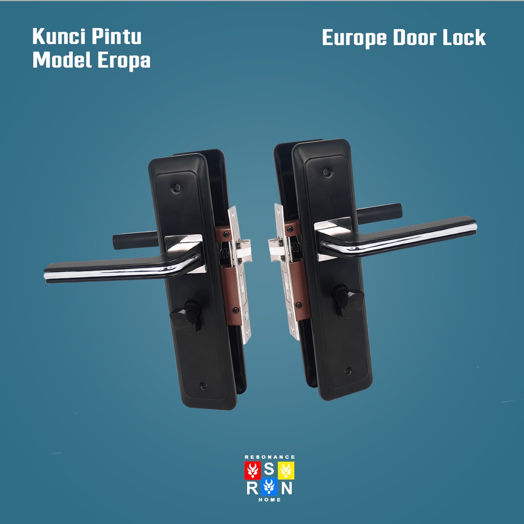 Full Set Gagang Kunci Pintu Rumah Gaya Eropa Modern / Door Handle Premium Resonance Home