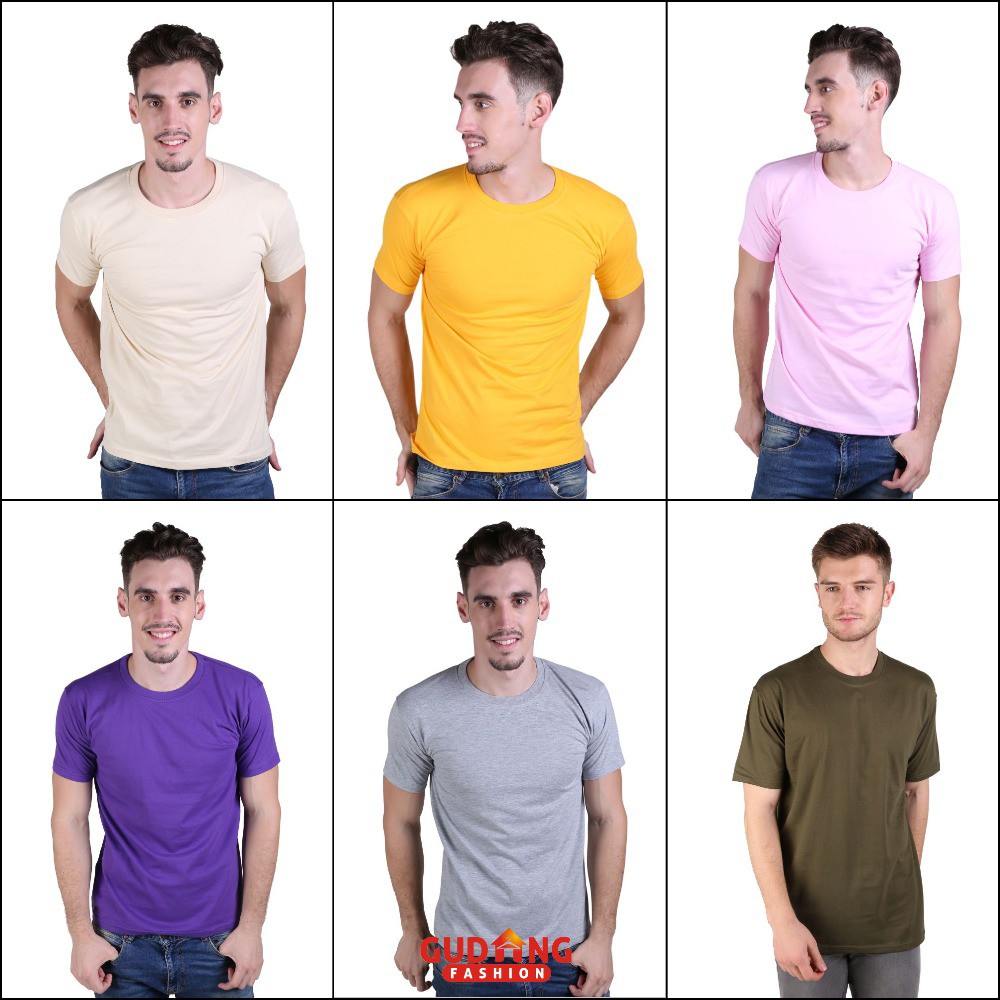 Kaos Polos Lengan Pendek - Banyak Pilihan Warna PLS (COMB)