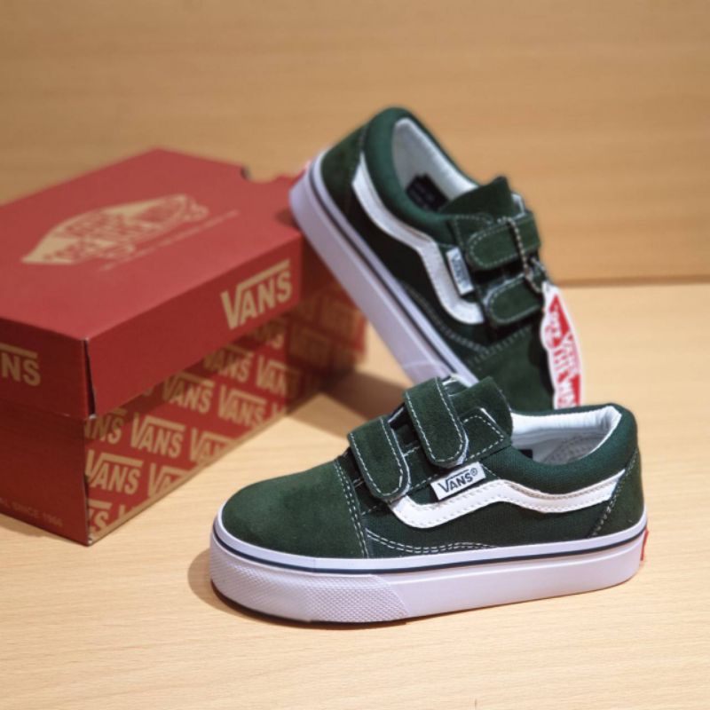 SEPATU VANS OLDSKOOL GREEN ARMY SEPATU ANAK LAKI LAKI SEPATU VANS KIDS KADO ANAK PREMIUM HIGH QUALITY