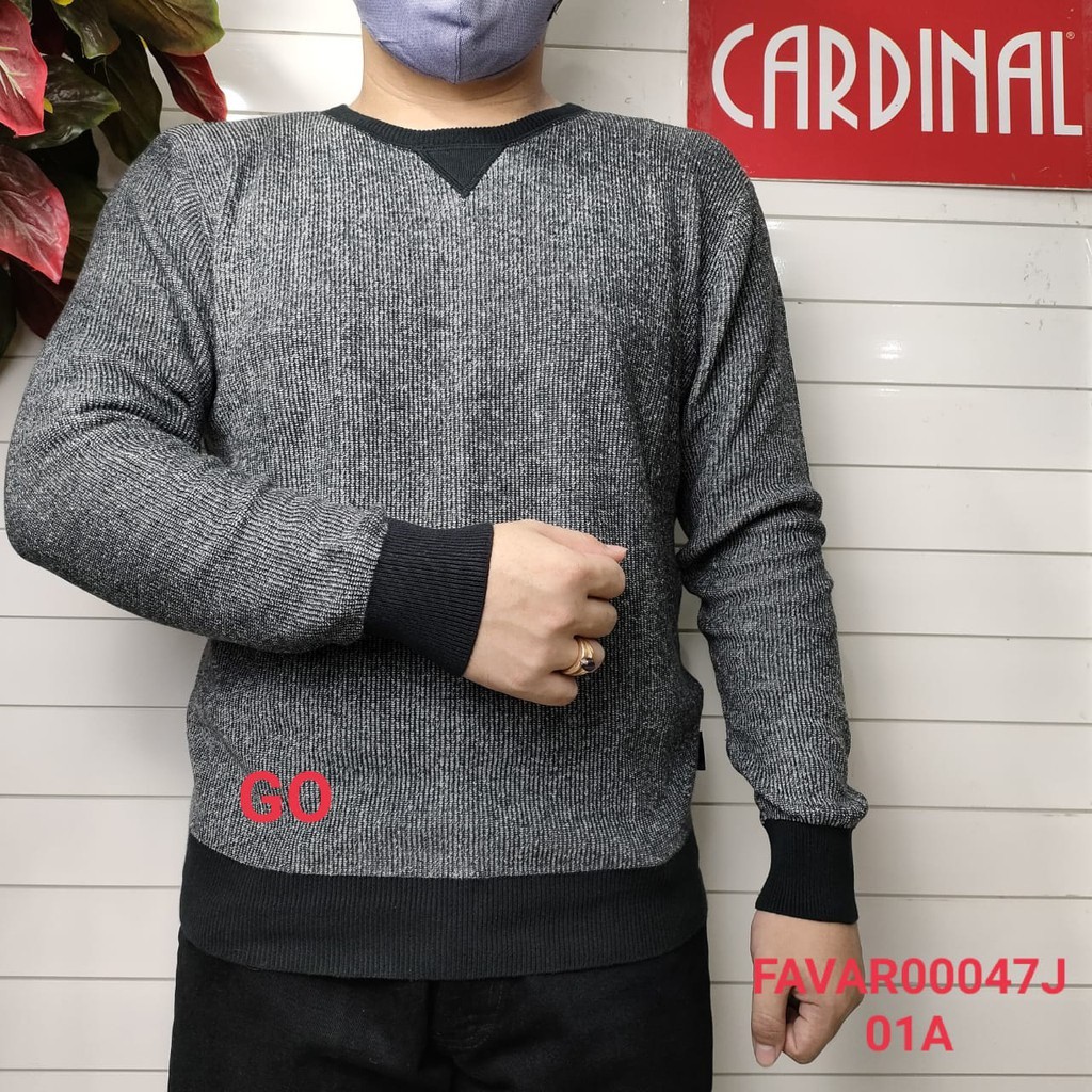 BB CFA CARDINAL SWEATER FORMAL Pakaian Pria Outerwear Cardigan Jaket Casual Lengan Panjang