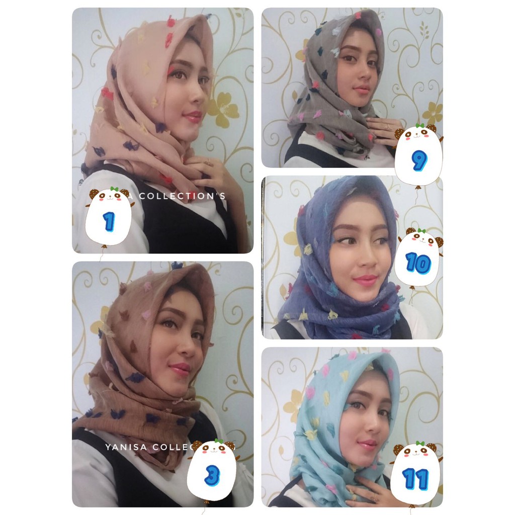 Jilbab segiempat RUBY/RUBIAH MULTICOLOUR IMPORT