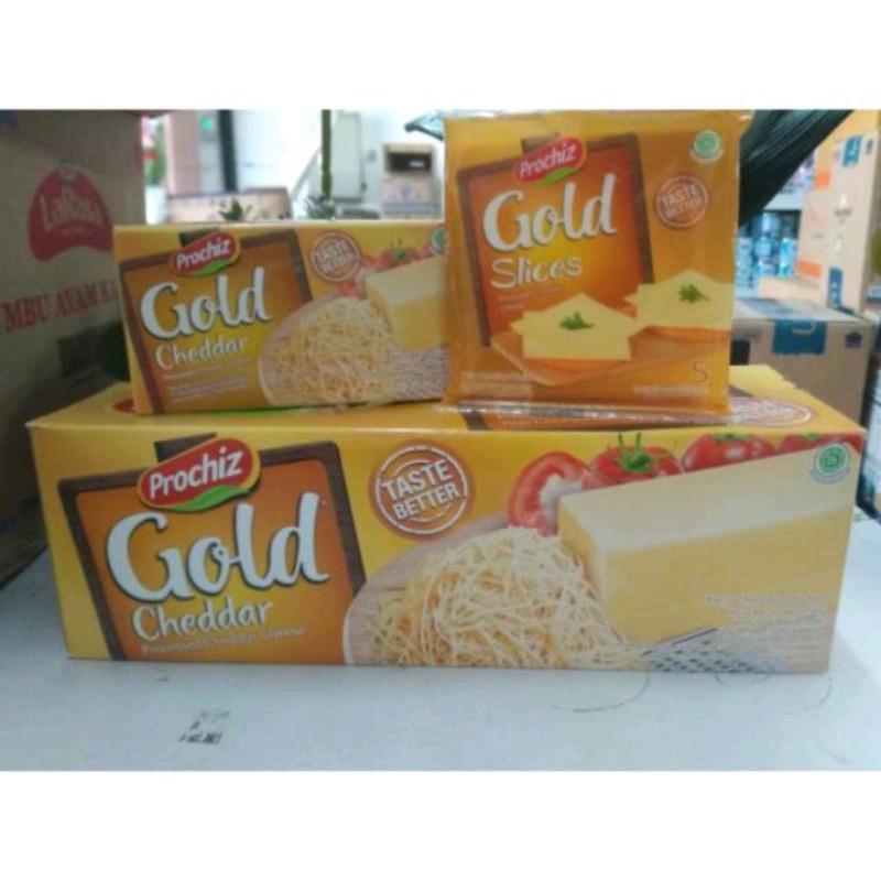 

Prochiz Gold Keju Cheddar Slice 65gr dan 170gr