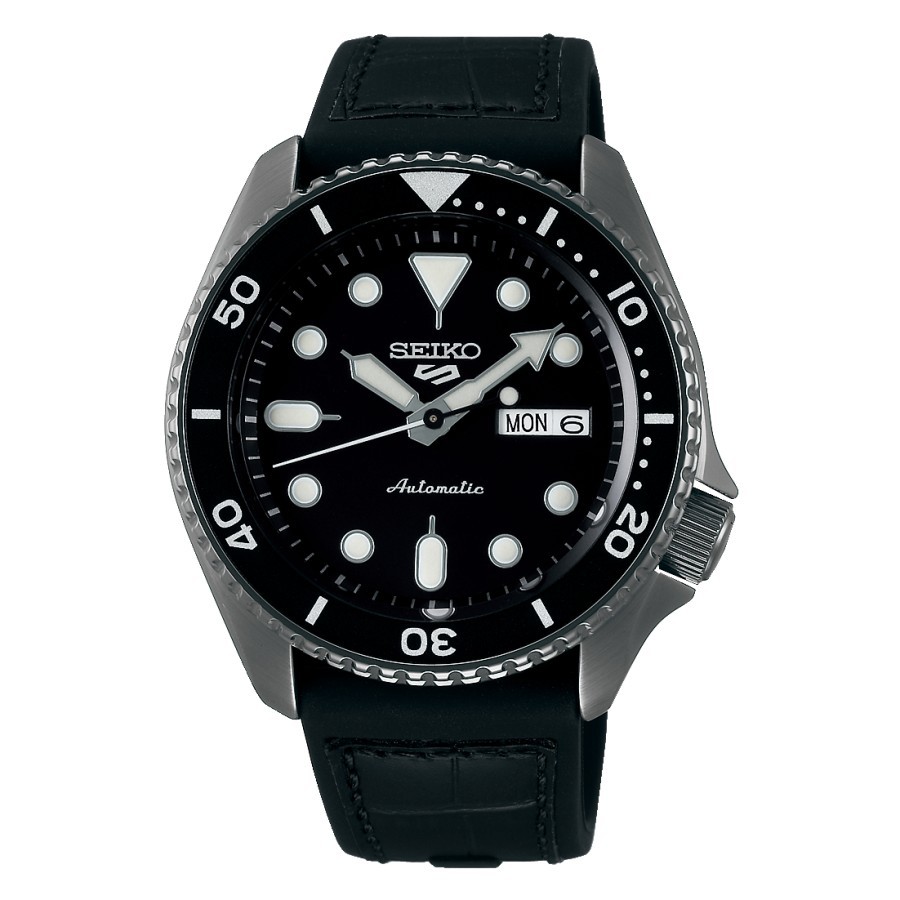 Seiko 5 Sports SRPD65K3 Automatic Black Dial Black Rubber Strap
