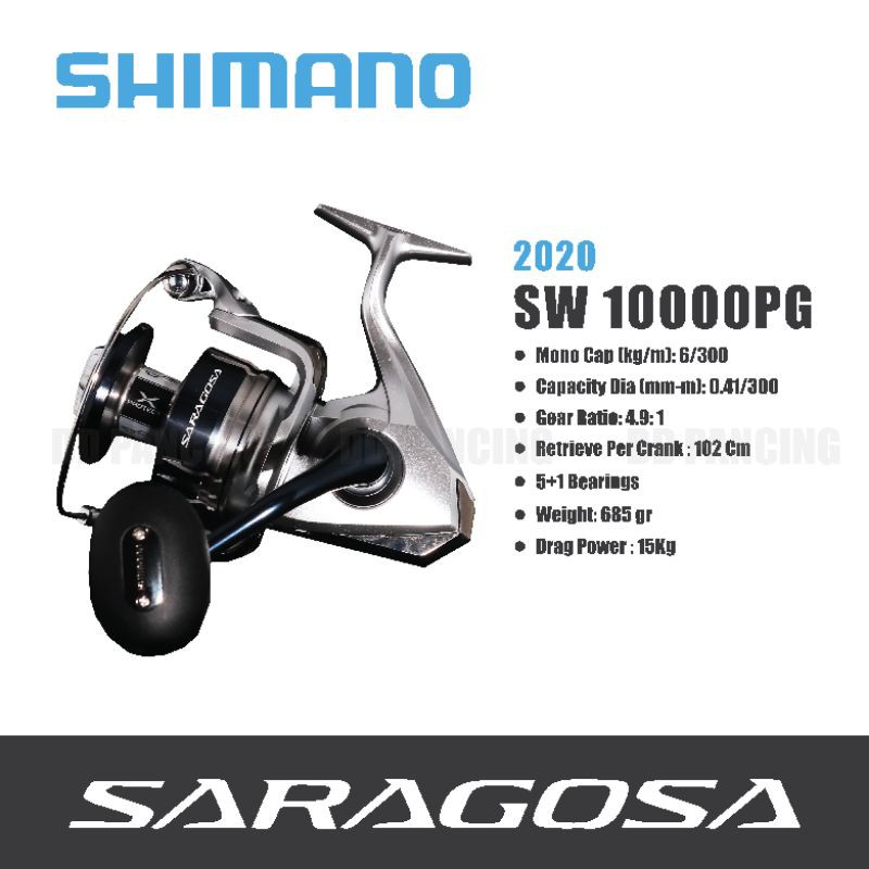 REEL SPINNING SHIMANO SARAGOSA 10000PG 2020