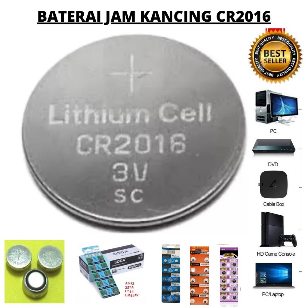 Baterai Jam Kancing Serbaguna CR1616 CR1632 CR2016 CR2025 CR2032 CR2450 1 PCS 111107