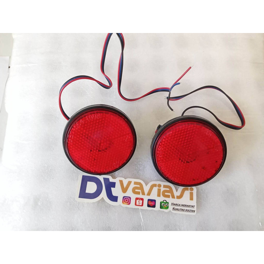 mata kucing bemper belakang mobil avanza bulat nyals 3 kabel bisa di pasang di semua motor mobil mat