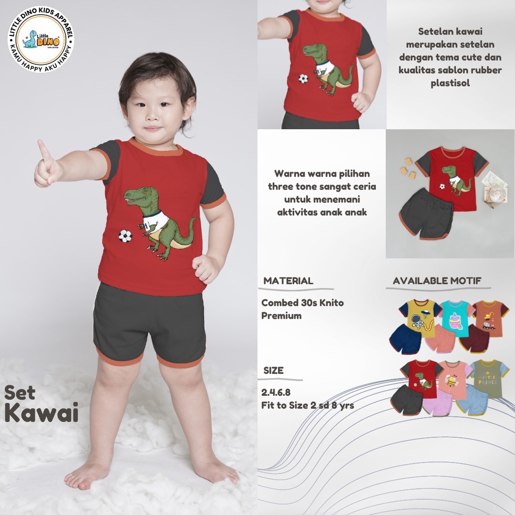 Setelan KAWAI anak unisex by Little Dino | DUO KRUCILS