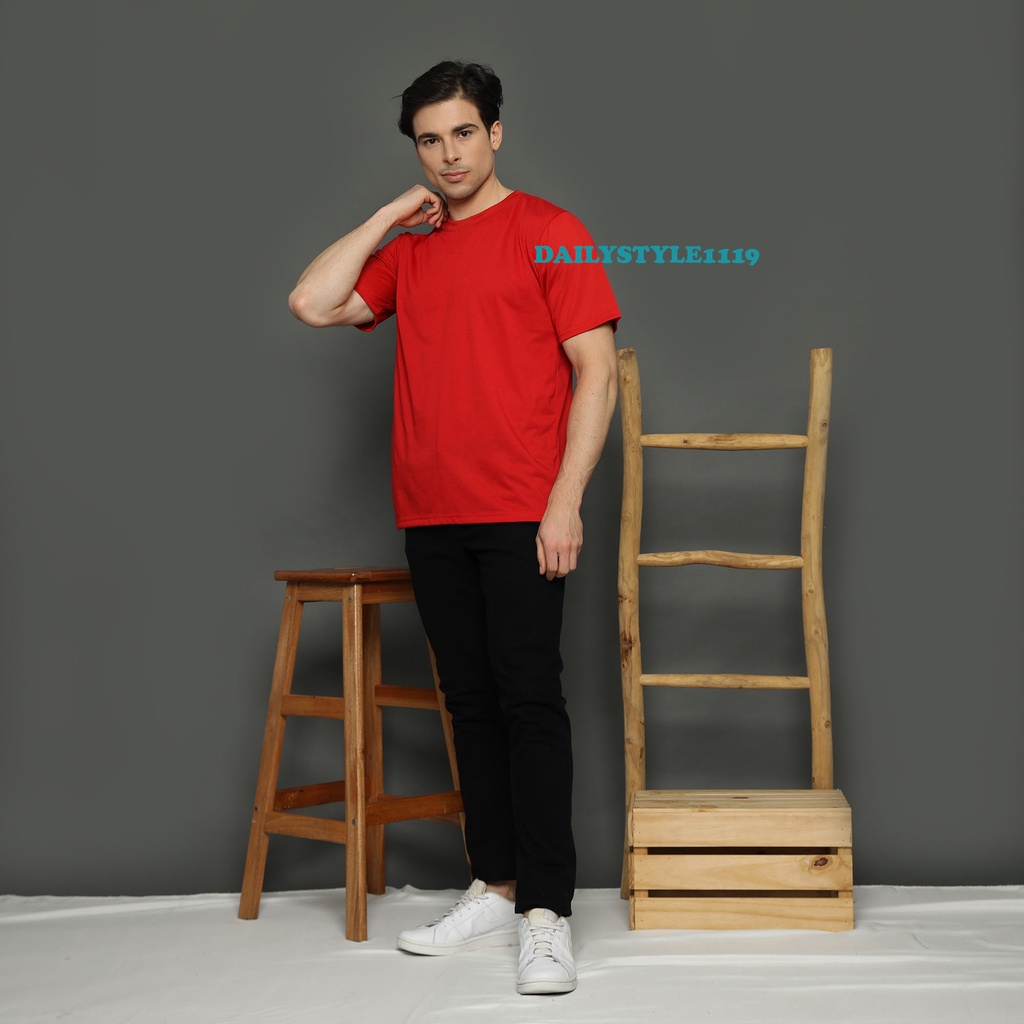 DAILY_STYLE1119 - KAOS PRIA POLOS MERAH UNISEX / MERAH / KAOS POLOS