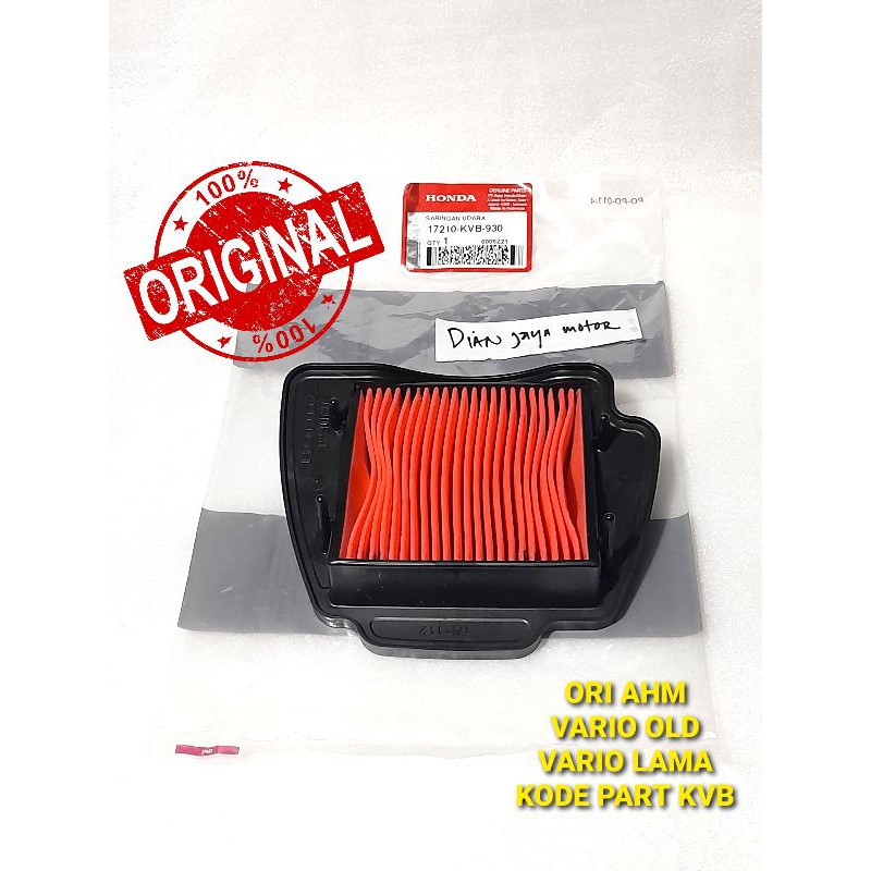 FILTER UDARA SARINGAN UDARA VARIO 110 KARBU VARIO TECNO CBS ORI AHM HONDA KODE KVB