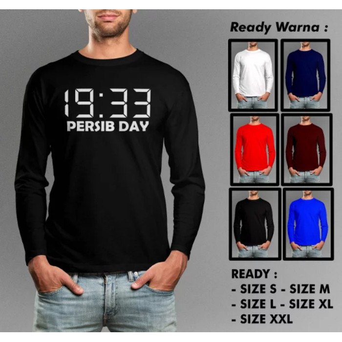 Kaos Baju Obral Combed 30S Distro PERSiB JAM DAY Bandung PANJANG polos