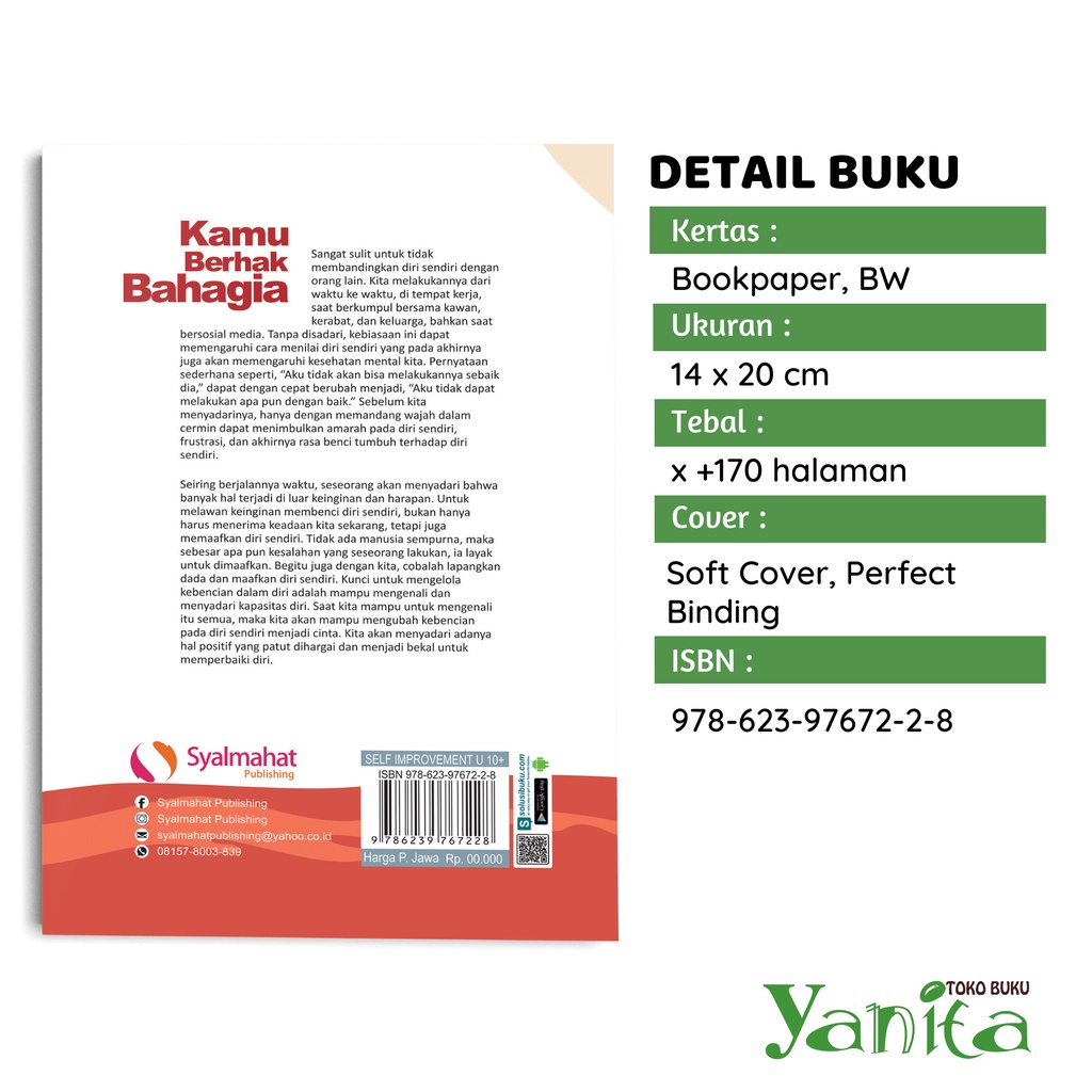 Syalmahat Publishing Buku Motivasi Psikologi Kamu Berhak Bahagia Pengembangan Diri Self Improvement Inspirasi-2