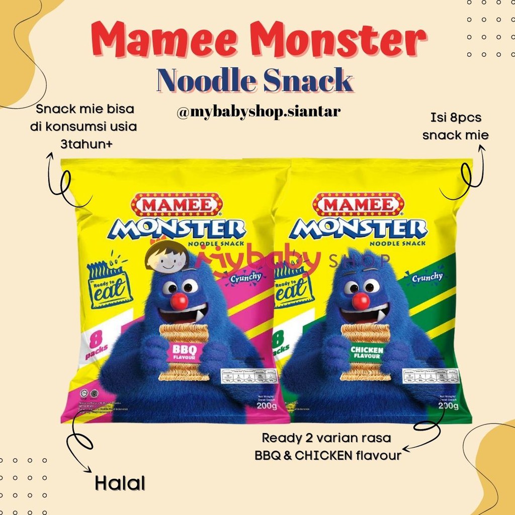 

Mamee monster / snack noodles / mie kremes / snack ringan/ BBQ/ Ayam