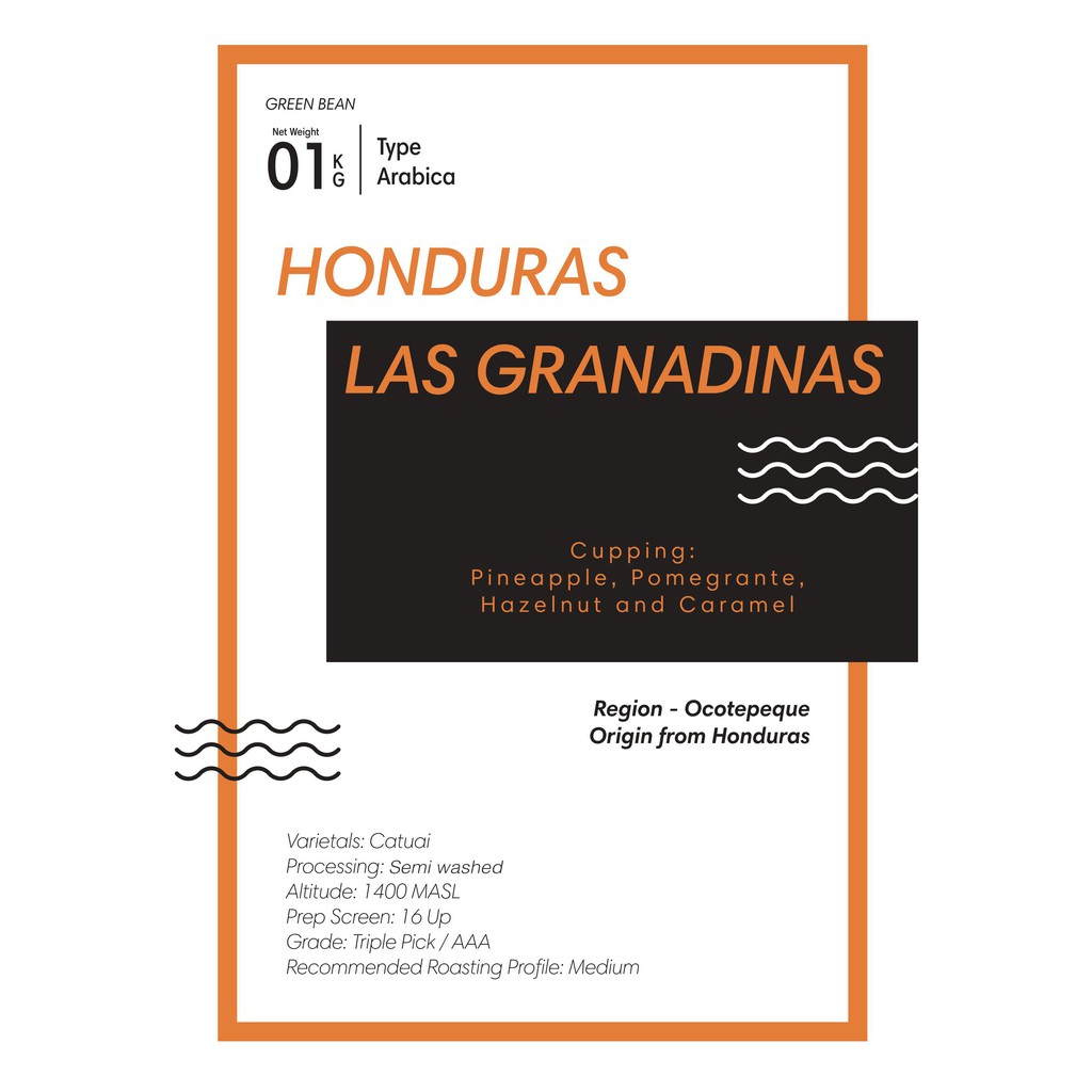 

Green Bean Arabica Honduras Las Granadinas 1Kg | Biji Kopi Mentah