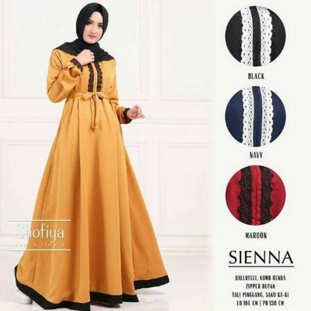Sienna Maxi Dress / Baju Grosir Gamis Syari Murah Wanita / Hijab Jilbab Instan
