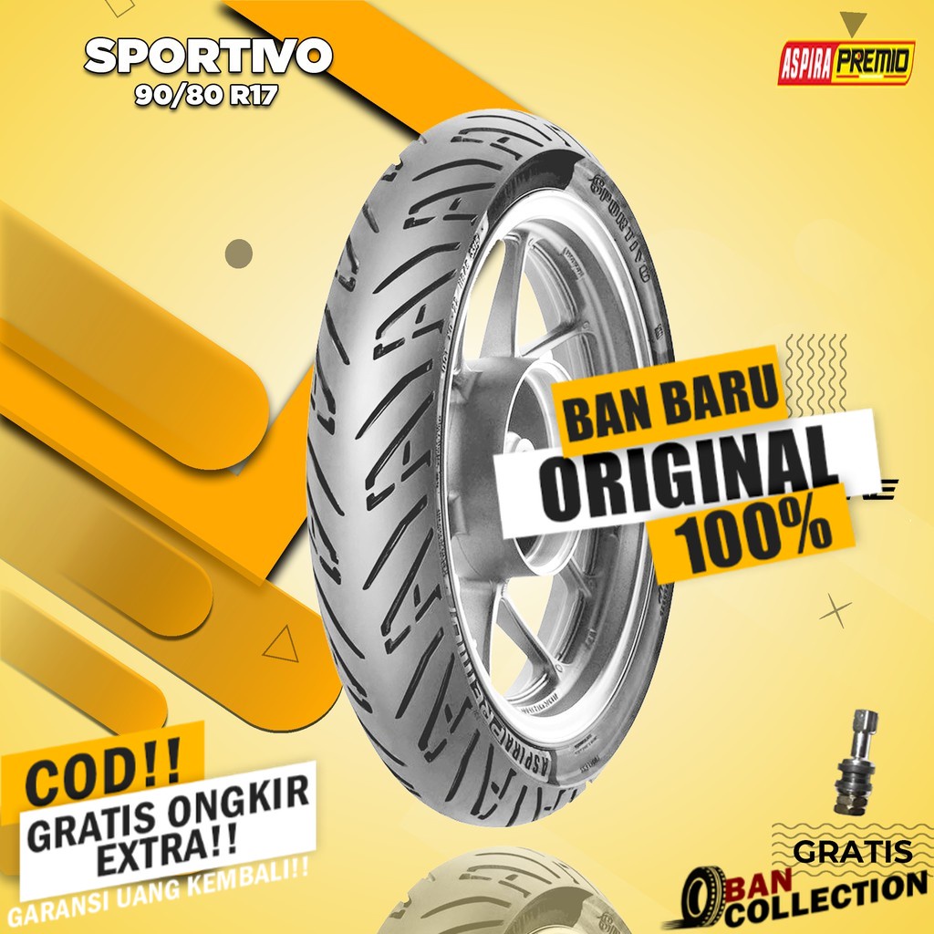 Ban Motor Moped (Motor Bebek) // ASPIRA PREMIO SPORTIVO 90/80 Ring 17 Tubeless ban motor tubles ring