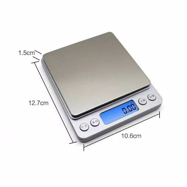 timbangan digital kopi emas bumbu dapur platform scale 2kg 0.1g akurat-silver