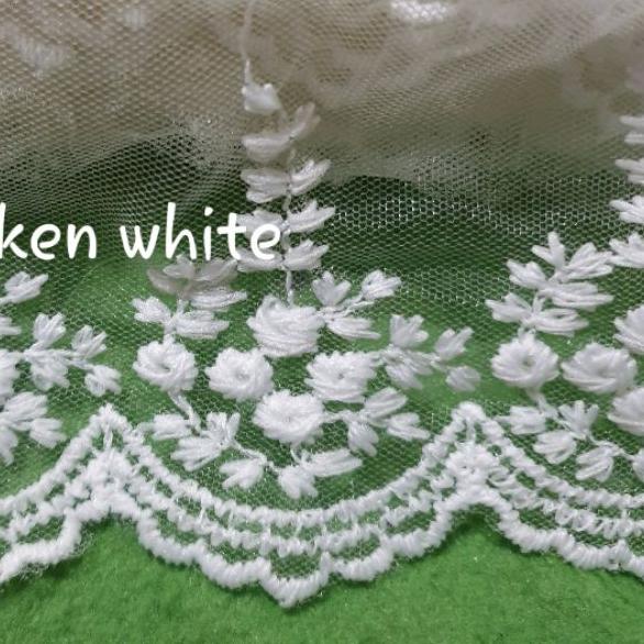 ➾ Renda Tile Anggur +-13,5 M/hitam/bw/silver/gold ❋