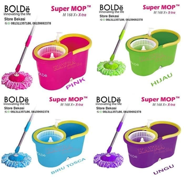 BOLDe Super Mop Alat Pel Lantai BOLDe M 168X Extra Otomatis Putar