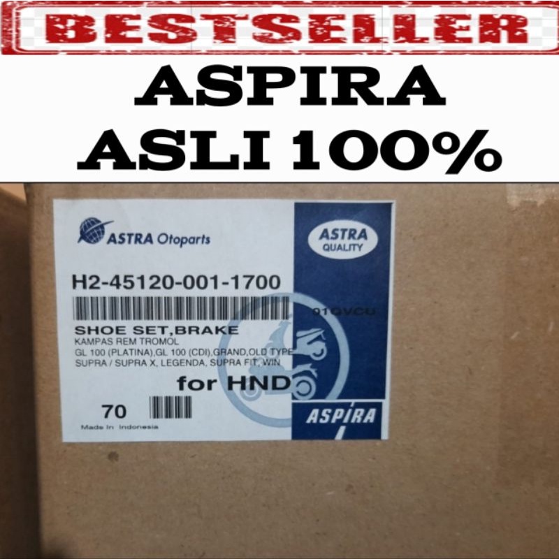 (PAKE PER) KAMPAS REM DEPAN BELAKANG + PER ASPIRA SUPRA GRAN WIN LEGENDA KAIN REM PIRODO SUPRA FIT G