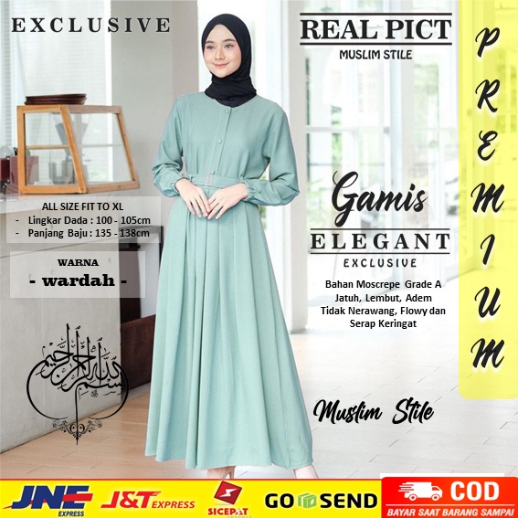 Baju Gamis Wanita Syar'i Muslim Remaja Sabinna Gamis Modis Wanita Lebaran 2020 Terbaru Super Kek Lt-1